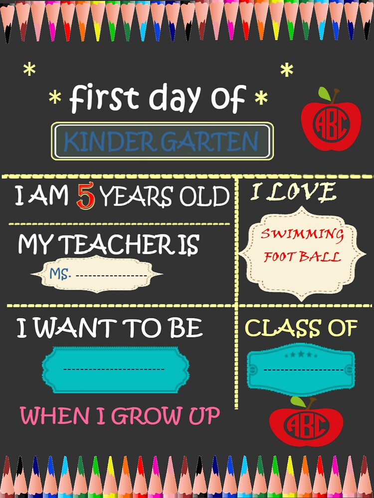 first day of preschool back to school stickers