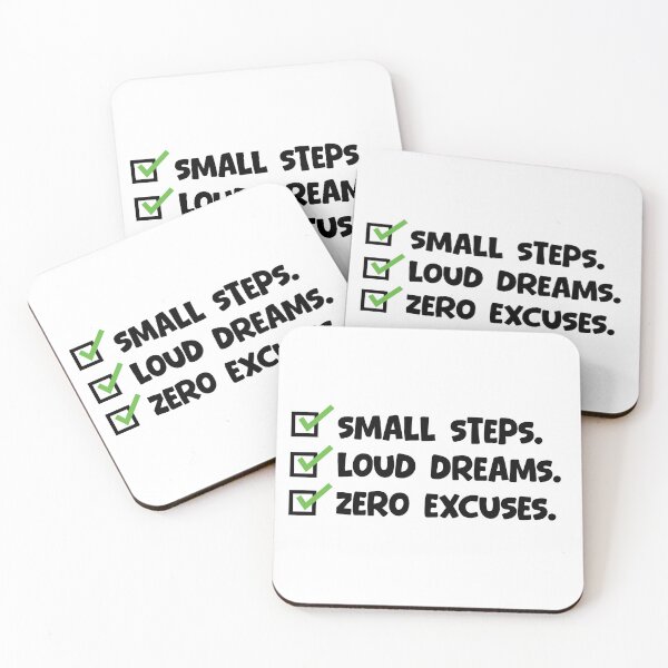 Item preview, Motivational Quote Typography Design | Small Steps Loud Dreams Zero Excuses designed and sold by MassiveAngle.