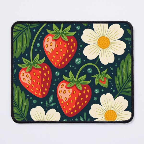 Item preview, Strawberries and strawberry flowers covered in water droplets. designed and sold by Ponted.