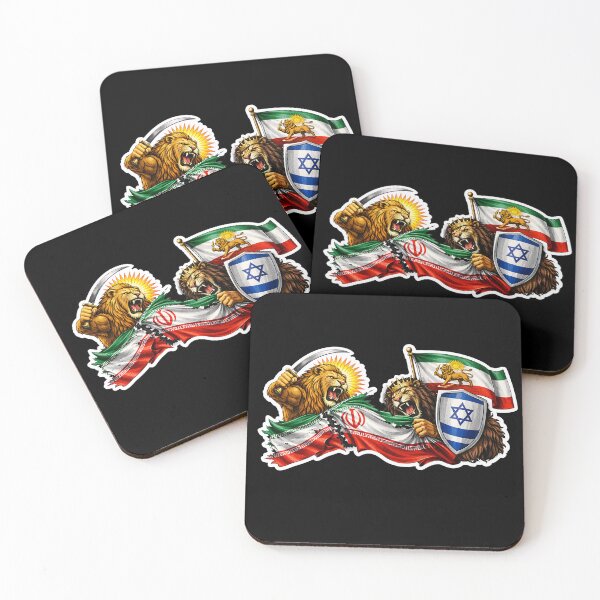 Item preview, Persian Lion Tearing Iranian Regime - With Israel Shield // Lions of Resistance – Free Iran Powerful Political Art designed and sold by YG - YiddisheGesheft.