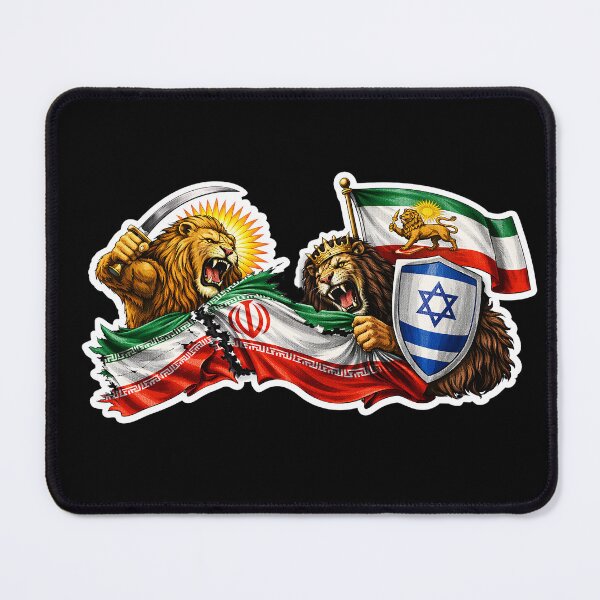 Item preview, Persian Lion Tearing Iranian Regime - With Israel Shield // Lions of Resistance – Free Iran Powerful Political Art designed and sold by YG - YiddisheGesheft.