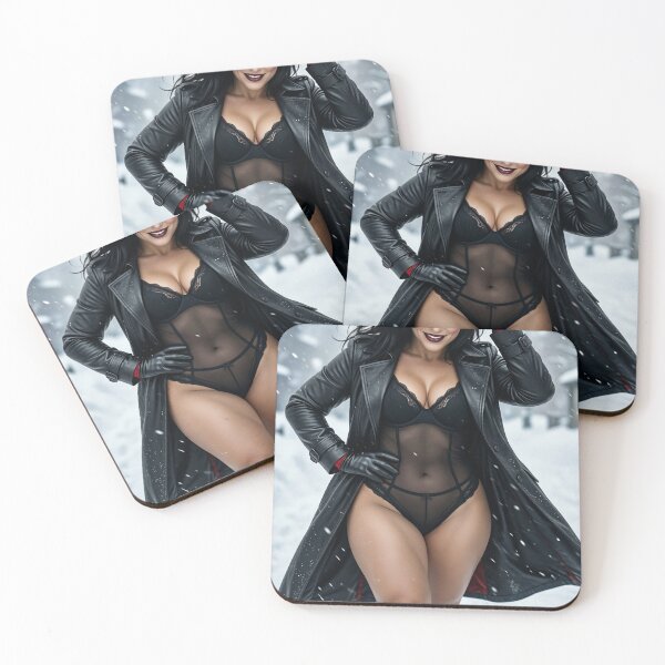 Item preview, Cassandra in Black Bodysuit and Trenchcoat Snow designed and sold by CathryneDelamort.