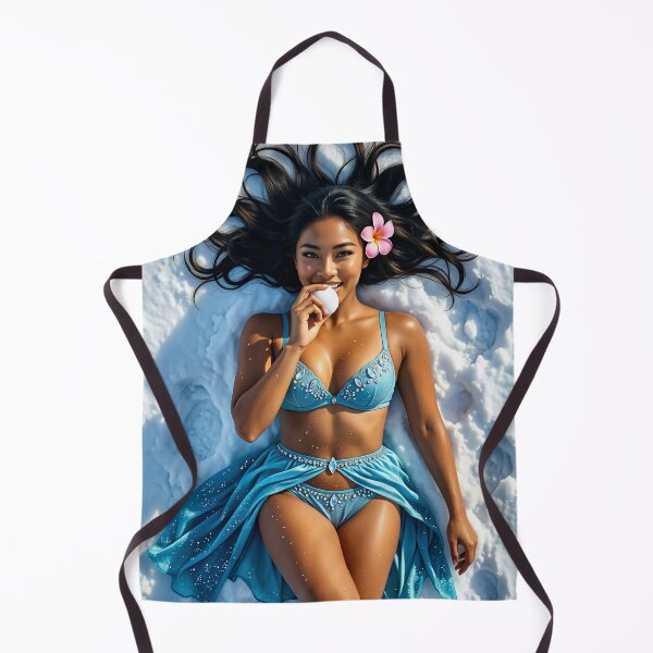 Item preview, Shanti smiling in blue bikini on winter snow designed and sold by CathryneDelamort.