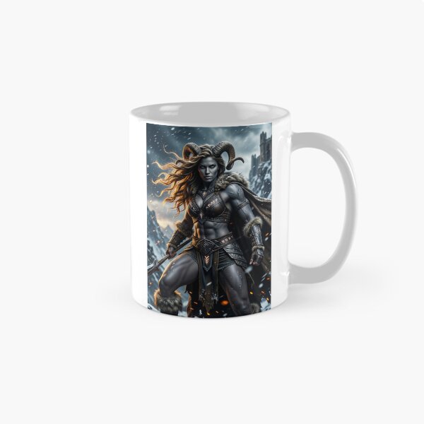 Item preview, Horned Barbarian Warrior in Falling Snow designed and sold by CathryneDelamort.