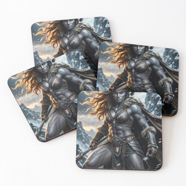 Item preview, Horned Barbarian Warrior in Falling Snow designed and sold by CathryneDelamort.