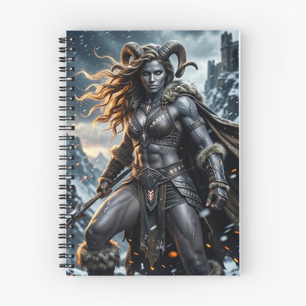 Item preview, Horned Barbarian Warrior in Falling Snow designed and sold by CathryneDelamort.