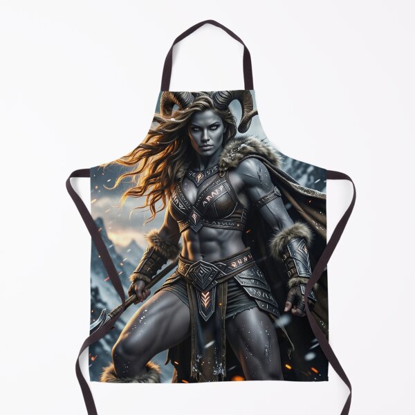 Item preview, Horned Barbarian Warrior in Falling Snow designed and sold by CathryneDelamort.