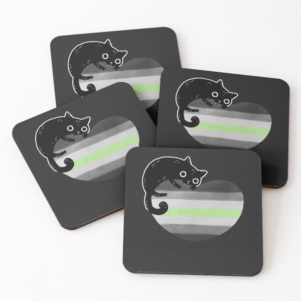 Item preview, Agender Black Cat Heart LGBT Pride Flag designed and sold by Clara Hollins.