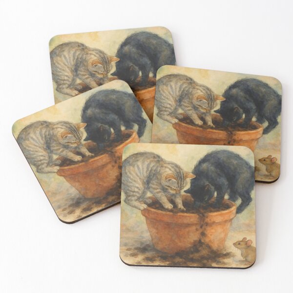 Item preview, Two Kitties Want to Plant Flowers designed and sold by TinCatOutPost.