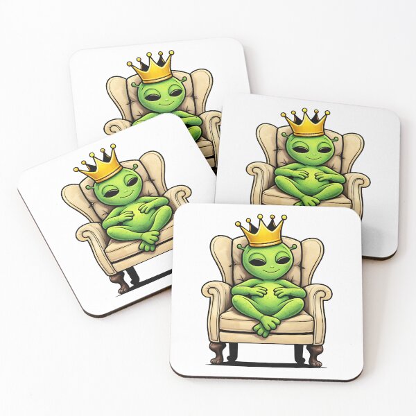 Item preview, Cute Alien King Relaxing on Throne designed and sold by Senkov.