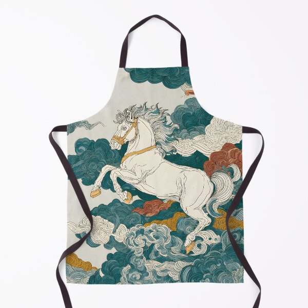 Item preview, Celestial White Horse | Oriental Mythical Clouds Illustration designed and sold by FlowNestStudio.