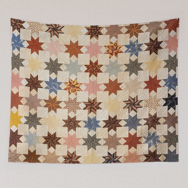 Item preview, Colorful Vintage Stars Quilt designed and sold by AnimaliaStar.