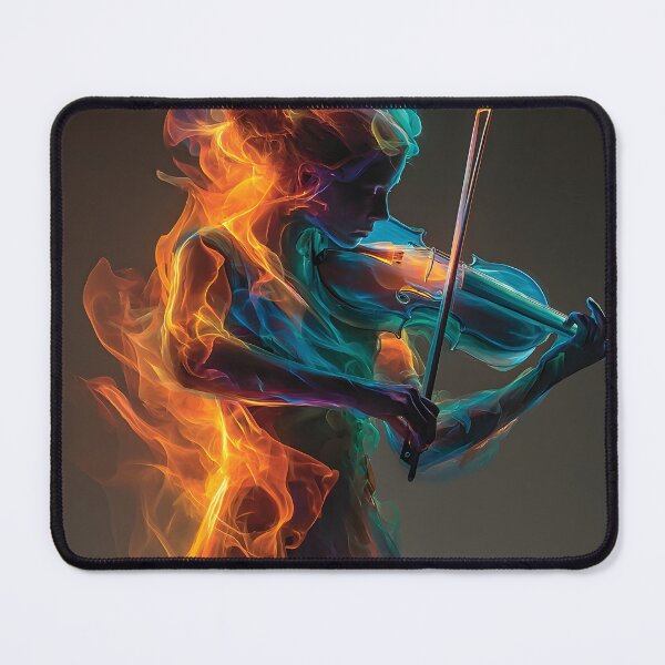Item preview, Stunning violinist engulfed in neon flames designed and sold by dcrc.