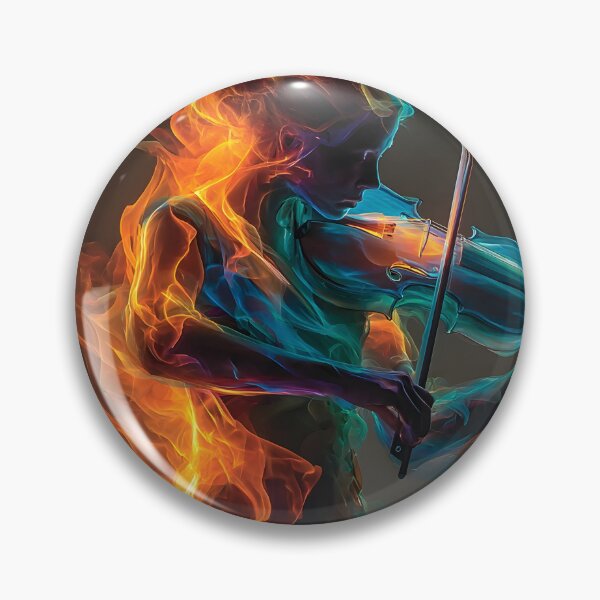 Item preview, Stunning violinist engulfed in neon flames designed and sold by dcrc.