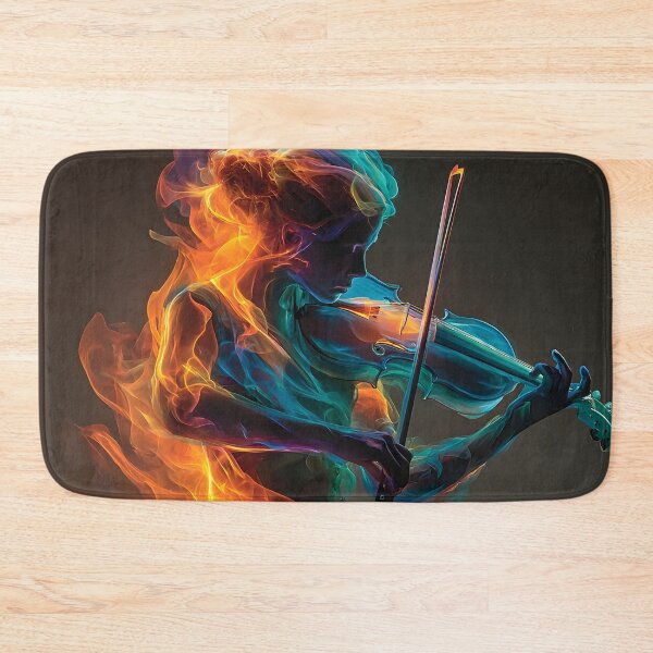 Item preview, Stunning violinist engulfed in neon flames designed and sold by dcrc.