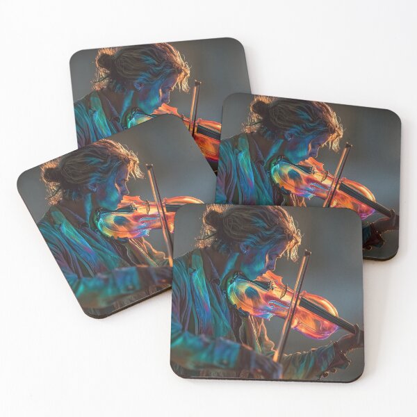 Item preview, Stunning violinist engulfed in neon flames designed and sold by dcrc.