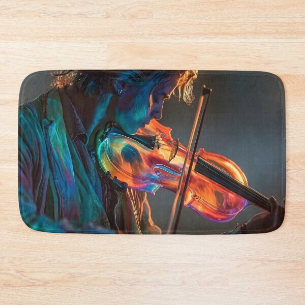 Item preview, Stunning violinist engulfed in neon flames designed and sold by dcrc.