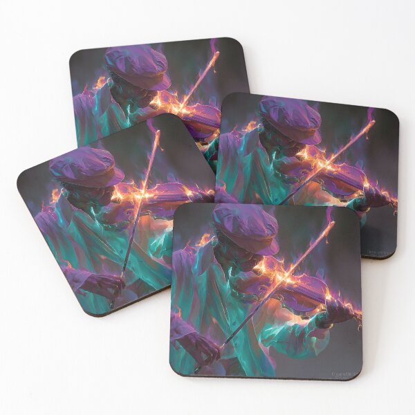 Item preview, Stunning violinist engulfed in neon flames designed and sold by dcrc.