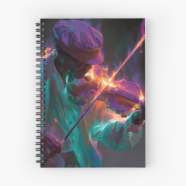 Item preview, Stunning violinist engulfed in neon flames designed and sold by dcrc.
