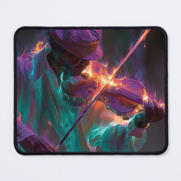 Item preview, Stunning violinist engulfed in neon flames designed and sold by dcrc.