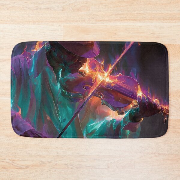 Item preview, Stunning violinist engulfed in neon flames designed and sold by dcrc.
