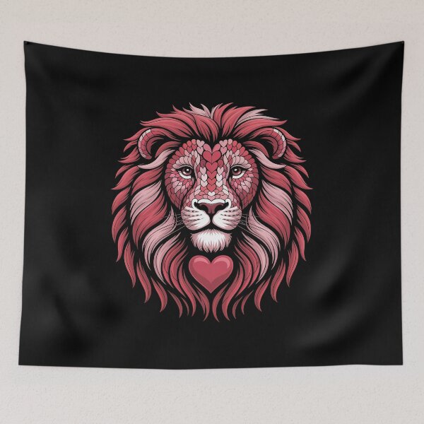 Item preview, Lion Heart Mosaic Valentine Romantic Animal Art designed and sold by sky11PP.