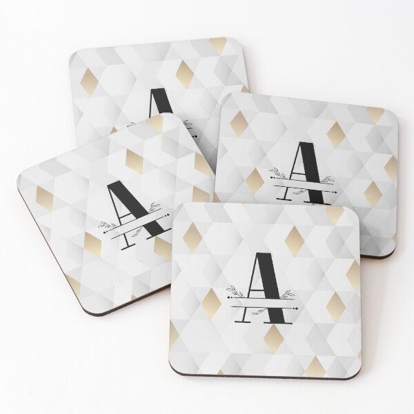 Item preview, Monogram...A...with a background of grey and gold diamonds designed and sold by CHASAcreative.