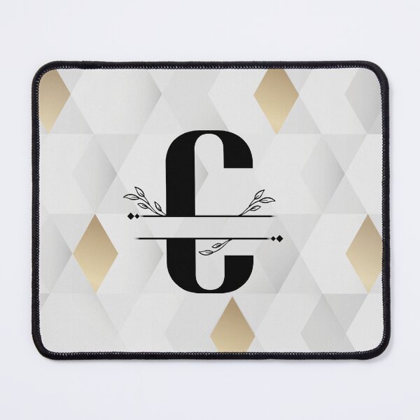 Item preview, Monogram...C... with abstract gold and grey diamond background designed and sold by CHASAcreative.
