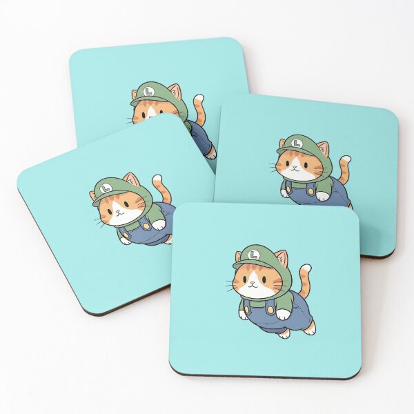 Item preview, Cute Plumber Cat in Green Outfit designed and sold by CuteKats.