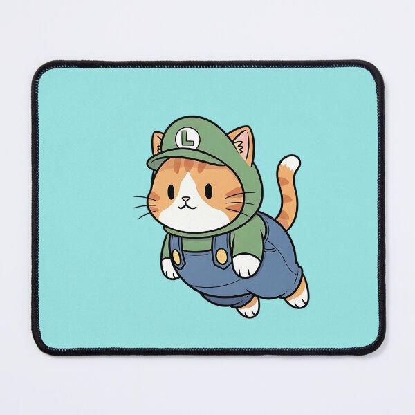 Item preview, Cute Plumber Cat in Green Outfit designed and sold by CuteKats.