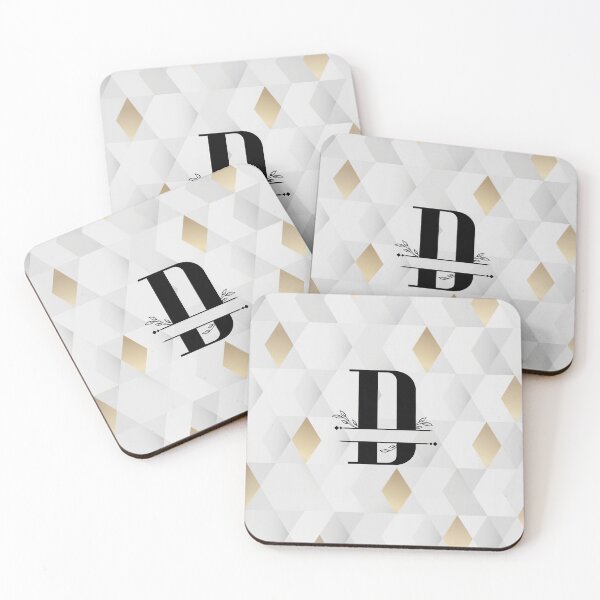 Item preview, Monogram...D...with abstract grey and gold diamond background designed and sold by CHASAcreative.