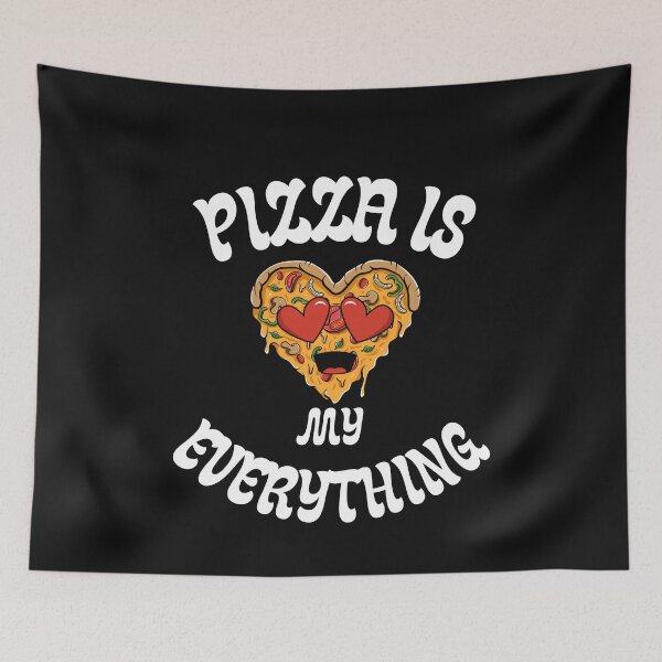 Item preview, Heart Shaped Pizza Character Retro Typography Art designed and sold by PizaIsMyEvery.
