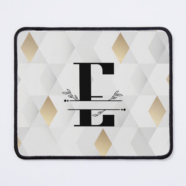 Item preview, Monogram...E...on abstract grey and gold diamond background designed and sold by CHASAcreative.