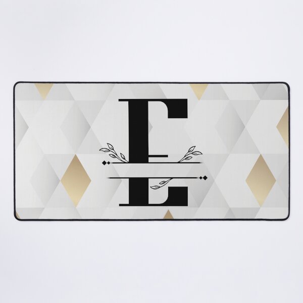 Item preview, Monogram...E...on abstract grey and gold diamond background designed and sold by CHASAcreative.
