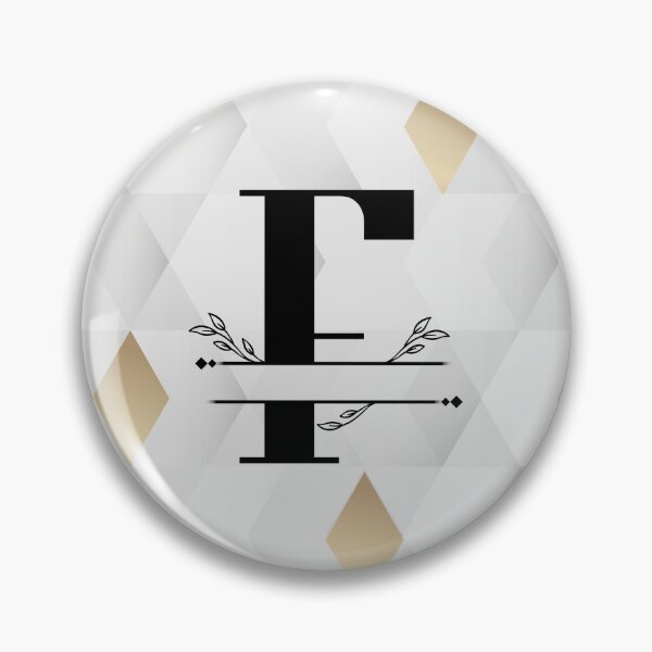 Item preview, Monogram...F... on abstract grey and gold diamond background designed and sold by CHASAcreative.