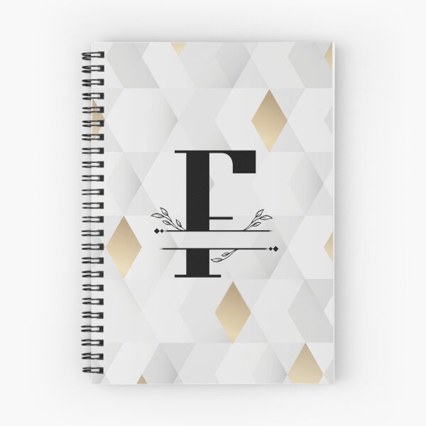 Item preview, Monogram...F... on abstract grey and gold diamond background designed and sold by CHASAcreative.