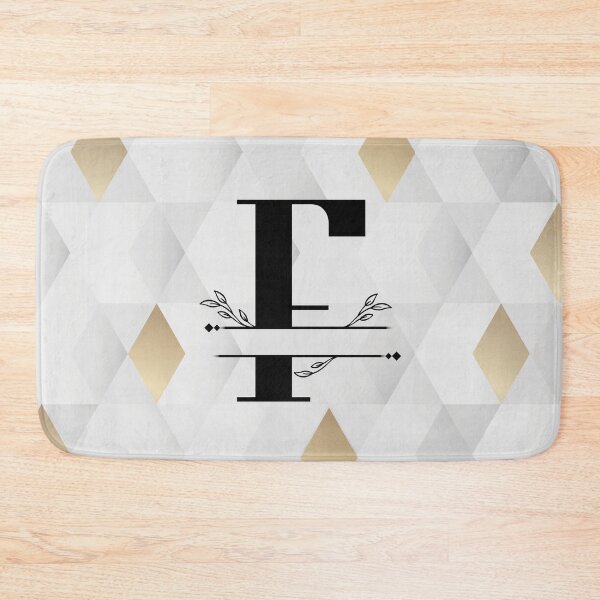 Item preview, Monogram...F... on abstract grey and gold diamond background designed and sold by CHASAcreative.
