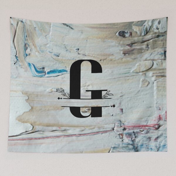 Item preview, Monogram...G... on a colourful textured cement wall background designed and sold by CHASAcreative.