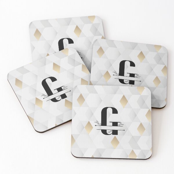 Item preview, Monogram...G... with abstract gold and grey diamond background designed and sold by CHASAcreative.