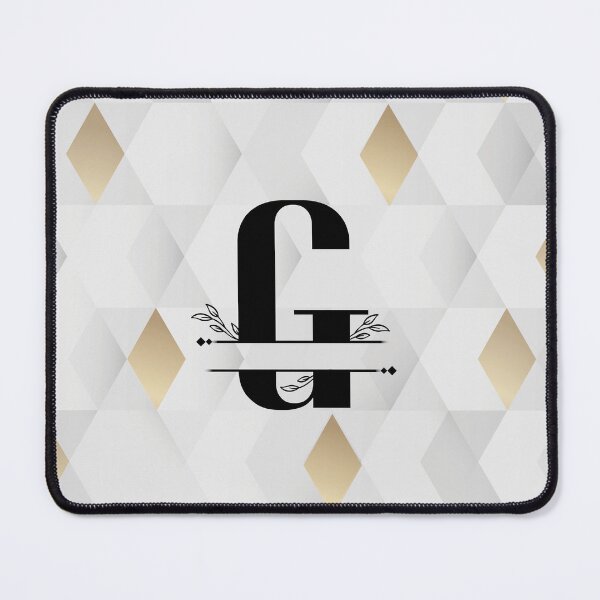 Item preview, Monogram...G... with abstract gold and grey diamond background designed and sold by CHASAcreative.