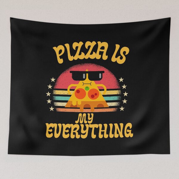 Item preview, Cool Pizza Character Retro Sunset Typography Art designed and sold by PizaIsMyEvery.