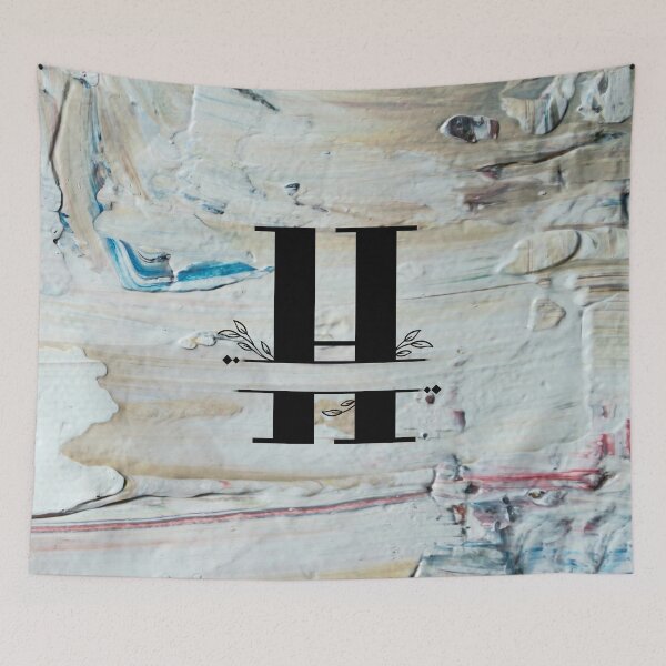 Item preview, Monogram...H...on colourful textured cement/concrete wall background designed and sold by CHASAcreative.