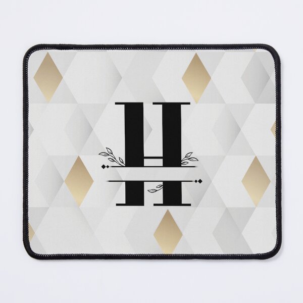 Item preview, Monogram...H...with an abstract gold and grey diamond background designed and sold by CHASAcreative.