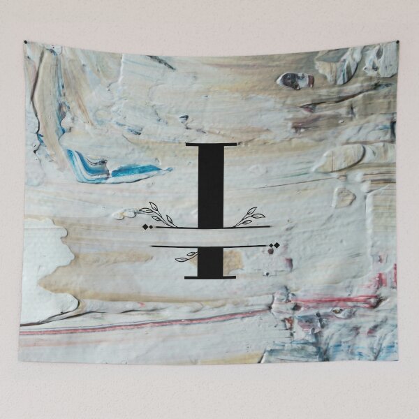 Item preview, Monogram...I... with colourful textured cement/concrete wall background designed and sold by CHASAcreative.