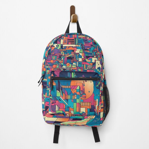 Item preview, Geometric and colorful city of the future designed and sold by Yeicoboo.
