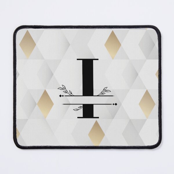 Item preview, Monogram...I... with abstract gold and grey diamond background designed and sold by CHASAcreative.