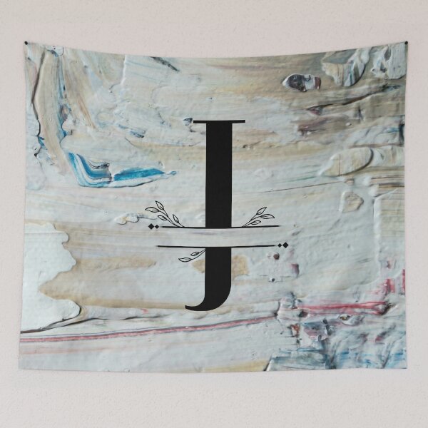 Item preview, Monogram...J... with colourful textured cement/concrete wall background designed and sold by CHASAcreative.