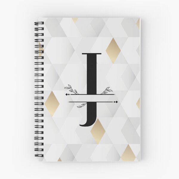 Item preview, Monogram...J... with abstract gold and grey diamond background designed and sold by CHASAcreative.