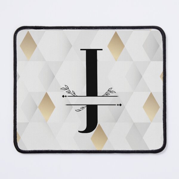 Item preview, Monogram...J... with abstract gold and grey diamond background designed and sold by CHASAcreative.