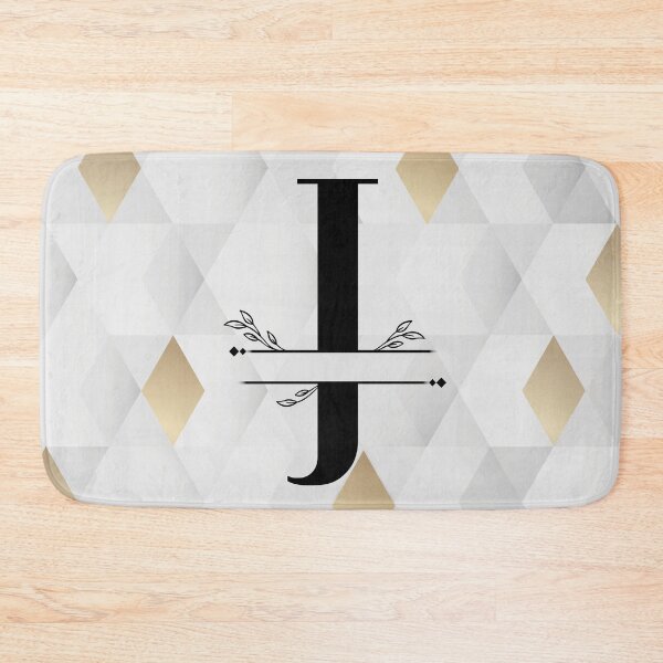 Item preview, Monogram...J... with abstract gold and grey diamond background designed and sold by CHASAcreative.